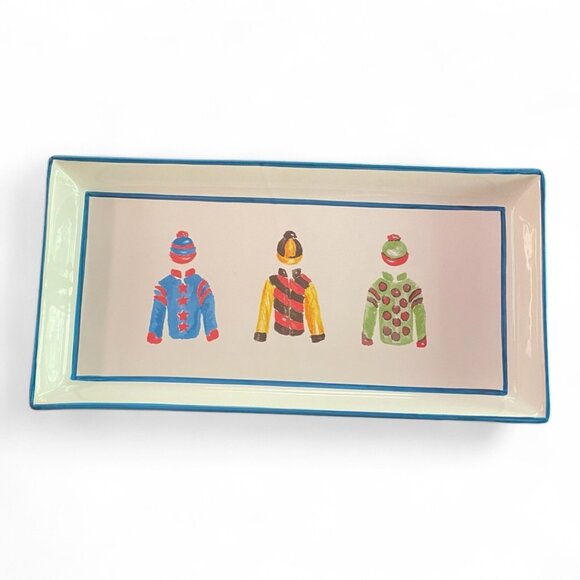 CE Corey The Race Jockey Painted Tart Tray Equestrian Horse Racing Portugal - Picture 1 of 12